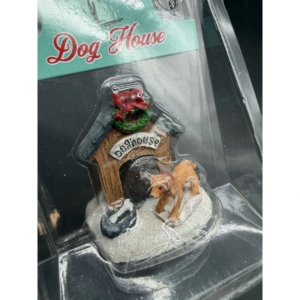 Lot 4 Christmas Figurines Village Collection FG Square Santa Snowman Dog House